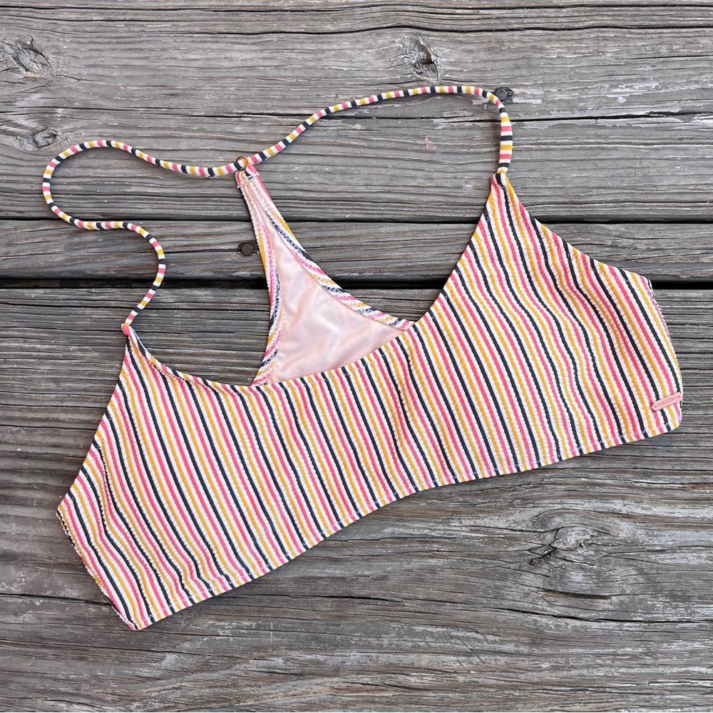Volcom Striped Bikini Top Size Large